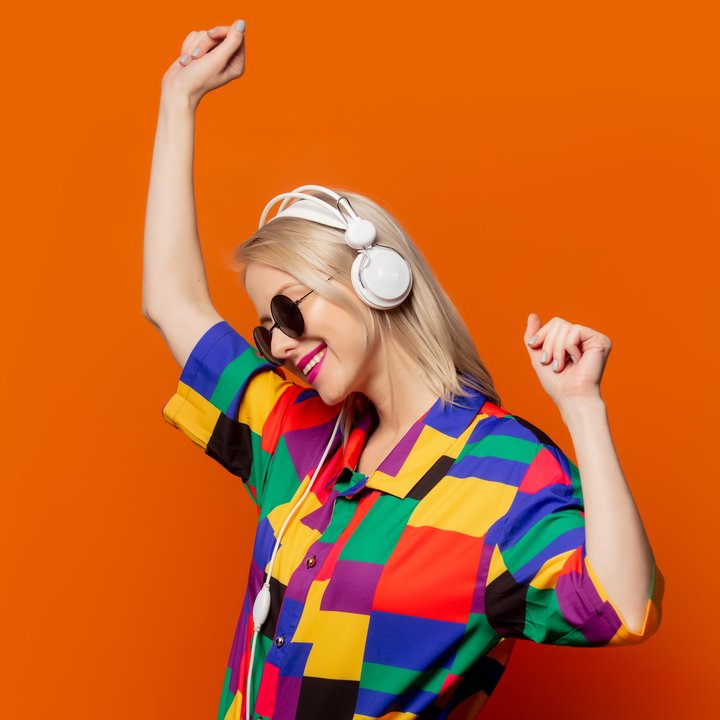 Person listening to music