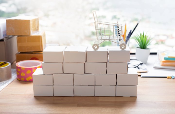 Small white boxed stacked